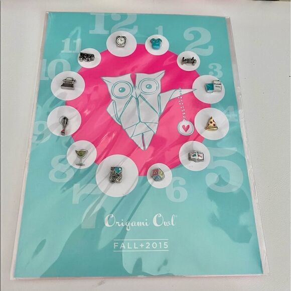 Authentic Origami Owl 2015 Charm Collectible Card 12 Charms Designer Convention - Picture 1 of 2